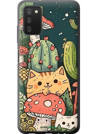 Чохол на samsung galaxy a03s a037f коти гриби