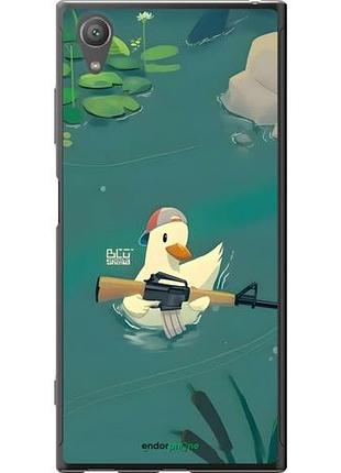 Чехол на sony xperia xa1 plus g3412 уточка с автоматом сони эксперия ха1 плюс г3412