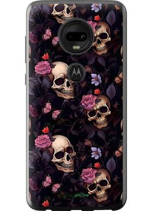Чехол на motorola moto g7 черепа и розы моторола мото г7