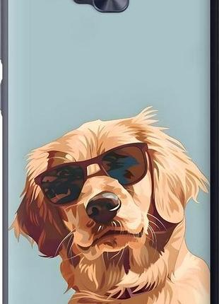 Чехол на asus zenfone 4 selfie / zd553kl пес в очках асус зенфоне 4 селфие / зетд553кл
