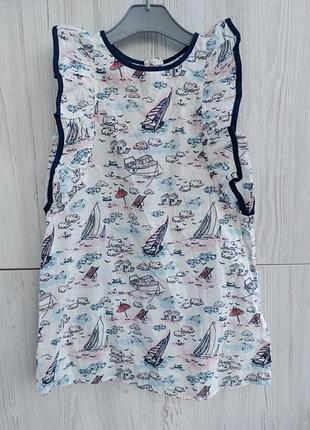 Хлопковое летнее платье m&amp;s для девочки 5-6р