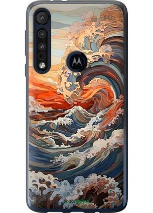 Чехол на motorola one macro арт волны моторола ван макро