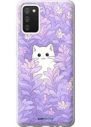 Чохол на samsung galaxy a02s a025f котик у квітах