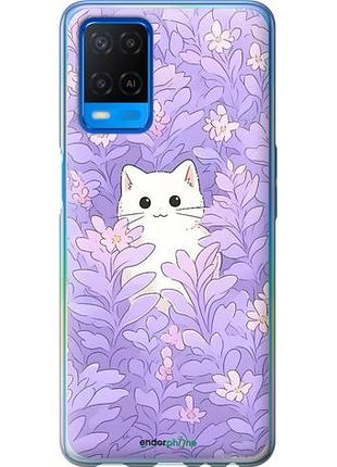 Чехол на oppo a54 котик в цветах оппо а54