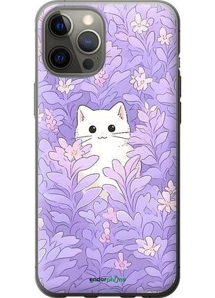 Чехол на iphone 12 pro max котик в цветах айфон 12 про макс