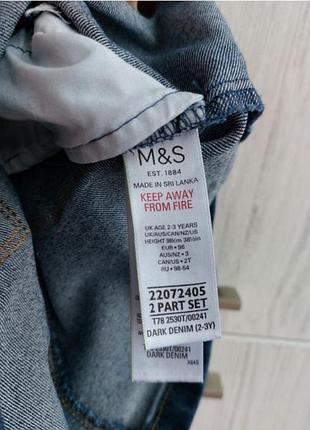 Джинсовый сарафан m&amp;s для девочки 2-3р 3