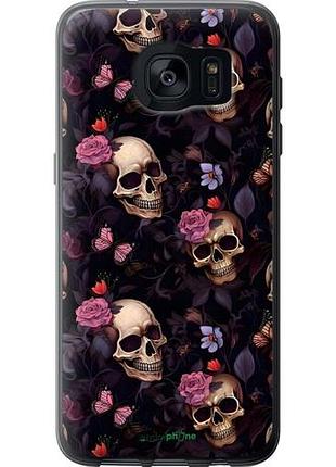 Чехол на samsung galaxy s7 edge g935f черепа и розы самсунг с7 эдж г935ф