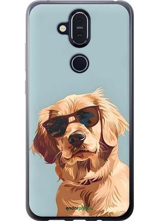 Чехол на nokia 8.1 пес в очках нокиа 8.1
