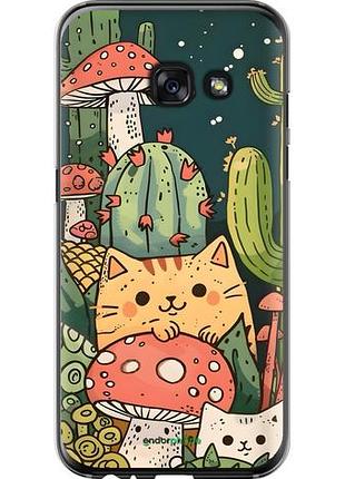 Чехол на samsung galaxy a3 (2017) коты грибы самсунг а3 (2017)