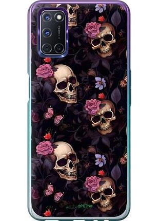 Чехол на oppo a72 черепа и розы оппо а72