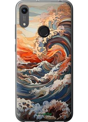 Чехол на huawei honor 8a арт волны хуавей хонор 8а