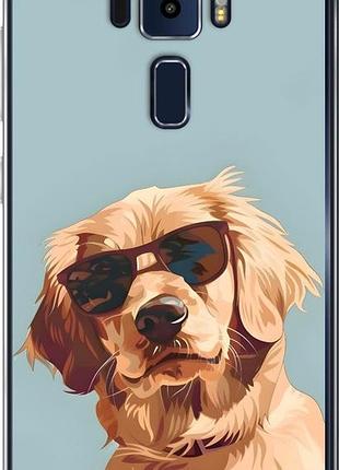 Чехол на asus zenfone 3 ze552kl пес в очках асус зенфон 3 зе552кл