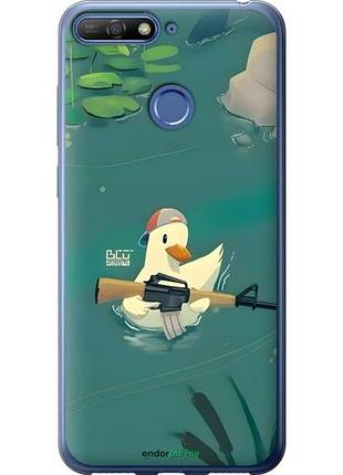 Чехол на huawei y6 prime 2018 уточка с автоматом хуавей у6 прайм 2018