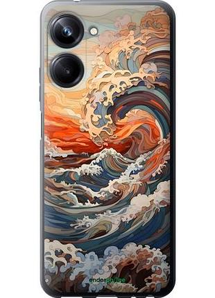 Чехол на realme 10 pro арт волны риалми 10 про