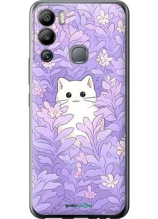 Чехол на infinix hot 12i котик в цветах инфикс хот 12и