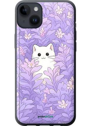 Чехол на iphone 14 plus котик в цветах айфон 14 плюс