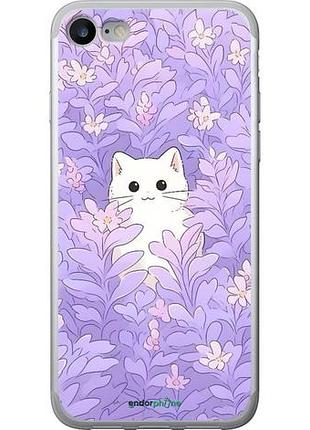 Чохол на iphone se 2020 котик у квітах