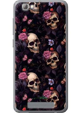 Чохол на zte a610 черепа та троянди
