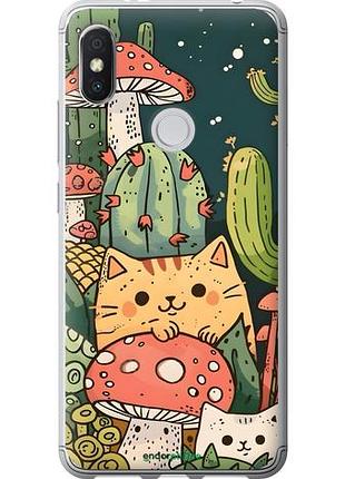 Чехол на xiaomi redmi s2 коты грибы сяоми редми с2