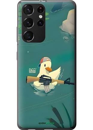 Чехол на samsung galaxy s21 ultra (5g) уточка с автоматом самсунг с21 ультра (5г)
