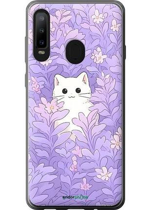 Чехол на samsung galaxy a8s котик в цветах самсунг а8с