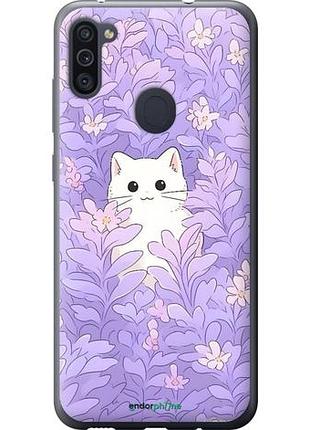 Чохол на samsung galaxy a11 a115f котик у квітах