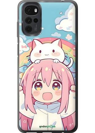 Чехол на motorola g22 девочка аниме радуга моторола г22