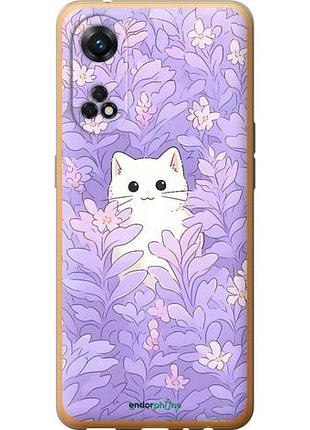 Чехол на oppo reno8 t котик в цветах