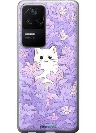 Чехол на xiaomi redmi k40s котик в цветах сяоми редми к40с