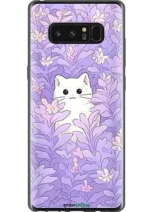 Чохол на samsung galaxy note 8 котик у квітах