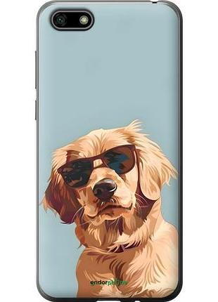 Чехол на huawei y5 2018 пес в очках хуавей у5 2018