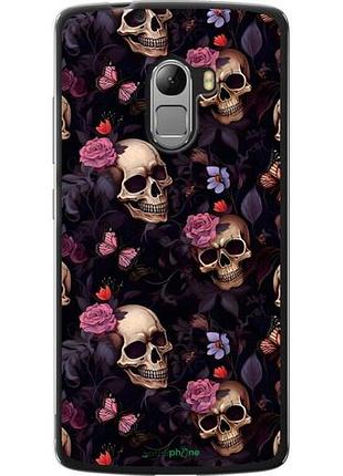 Чехол на lenovo a7010 черепа и розы леново а7010