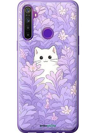 Чохол на realme 6i котик у квітах