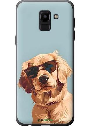 Чехол на samsung galaxy j6 2018 пес в очках самсунг й6 2018