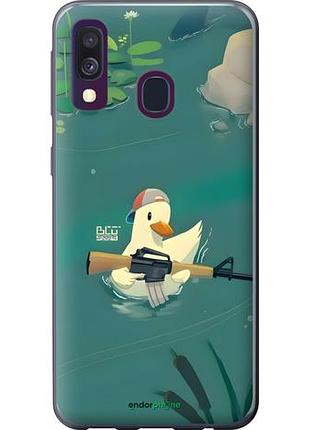 Чехол на samsung galaxy a40 2019 a405f уточка с автоматом самсунг а40 2019 а405ф