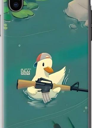 Чехол на iphone xs уточка с автоматом айфон хс