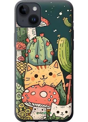Чехол на iphone 14 plus коты грибы айфон 14 плюс