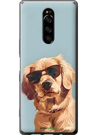 Чехол на sony xperia 1 j9110 пес в очках сони эксперия 1 й9110