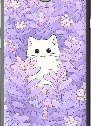 Чохол на huawei y5 ii котик у квітах