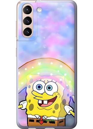 Чехол на samsung galaxy s21 спанч боб, sponge bob самсунг с21