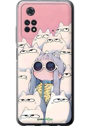 Чехол на xiaomi poco m4 pro милая девочка и коты сяоми поко м4 про