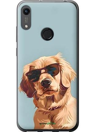 Чехол на huawei y6s пес в очках хуавей у6с