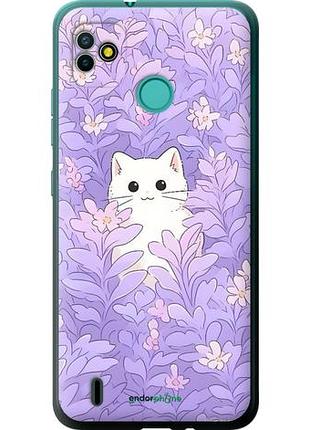 Чохол на tecno pop 5 bd2p котик у квітах