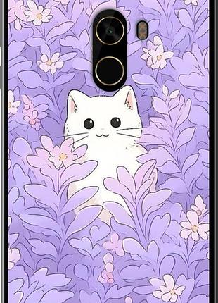 Чохол на xiaomi mi mix 2 котик у квітах