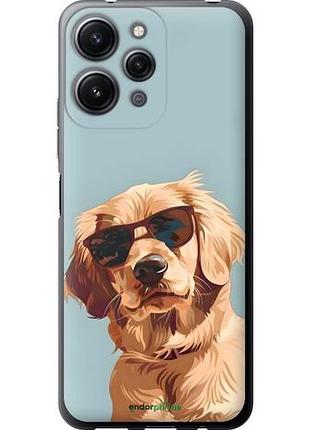 Чехол на xiaomi redmi 12 пес в очках сяоми редми 12
