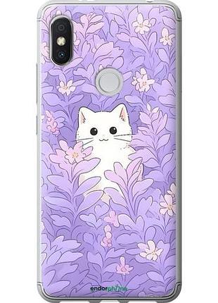 Чехол на xiaomi redmi s2 котик в цветах сяоми редми с2