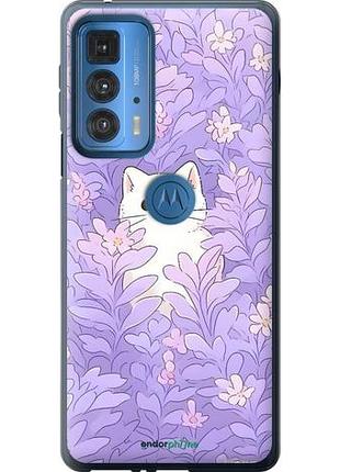Чехол на motorola edge 20 pro котик в цветах моторола эдж 20 про
