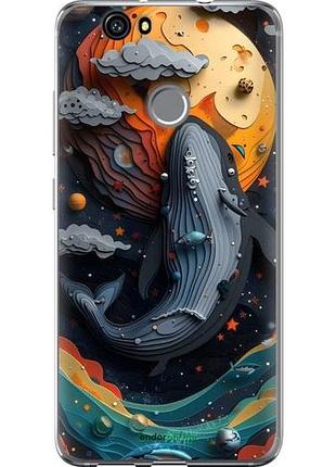 Чехол на huawei nova кит в космосе
