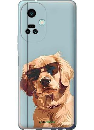 Чехол на tecno camon 19 pro (ci8n) пес в очках текно камон 19 про (си8n)