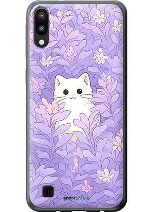Чехол на samsung galaxy m10 котик в цветах самсунг м10